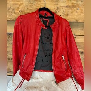 Mauritius NEW  Red Goat Leather Jacket *imperfect*